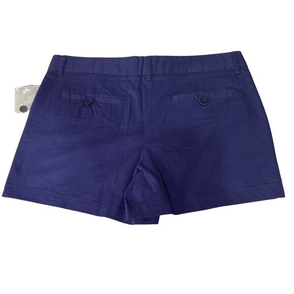 Artisan Ny Womens Navy Blue Shorts With Embroidered Trim Size 6 Cotton Blend New - Picture 6 of 6